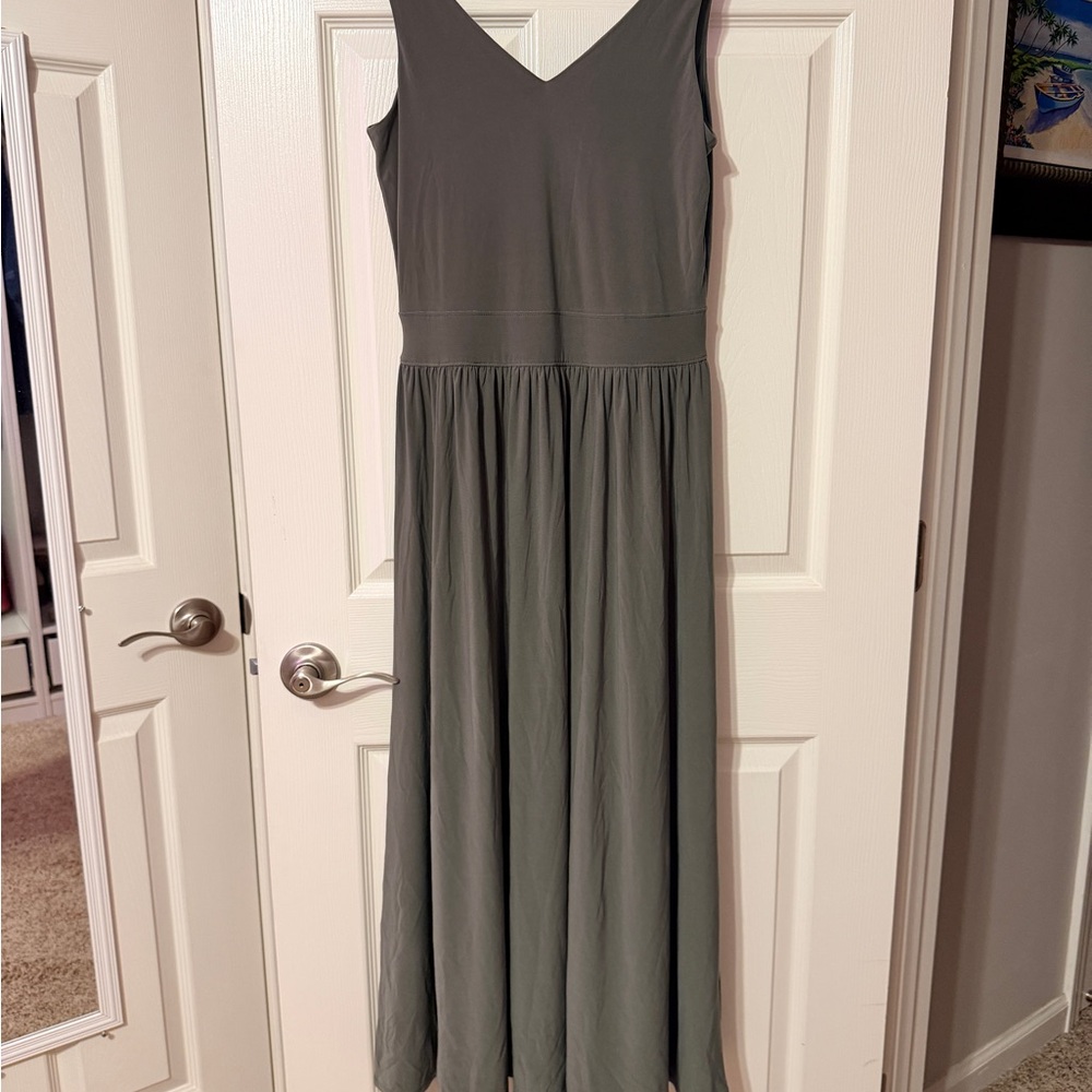 White House Black Market Army Green Maxi Dress